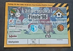 Orig. Ticket 1998 Finale Landespokal 1.FC Magdeburg Lok Altmark Stendal Fußball - Bild 1 von 2