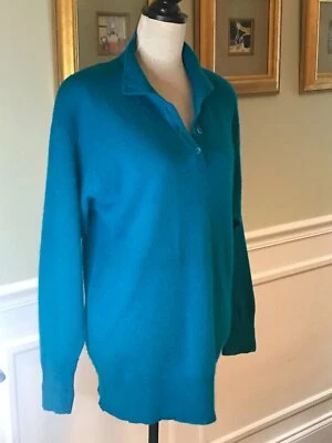 OUTLANDER Women's Sweater Angora Collar Long Sleeve Teal Sz M - Image 1 of 4