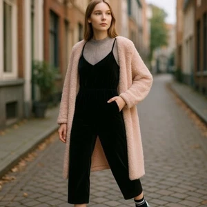 Women's Knit V-Neck Jumpsuit Black XL New with Tags - Picture 1 of 2