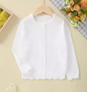NEU Boutique Mädchen weiße Strickjacke Pullover - Bild 1 von 7