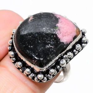 Rhodonite Gemstone 925 Sterling Silver Jewelry Ring Size 8.5 j019 - Picture 1 of 6
