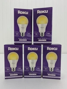 Roku Smart Bulb SE A19 White 60W Equivalent Brightness 800 Lumens Lot of 5 New - Picture 1 of 6
