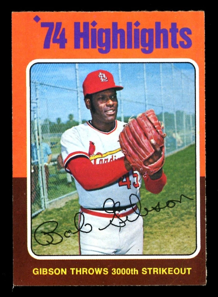 1975 TOPPS OPC O PEE CHEE BASEBALL #3 Bob Gibson HOF EX+ 3000 Strike Cardinals - Image 1 of 2