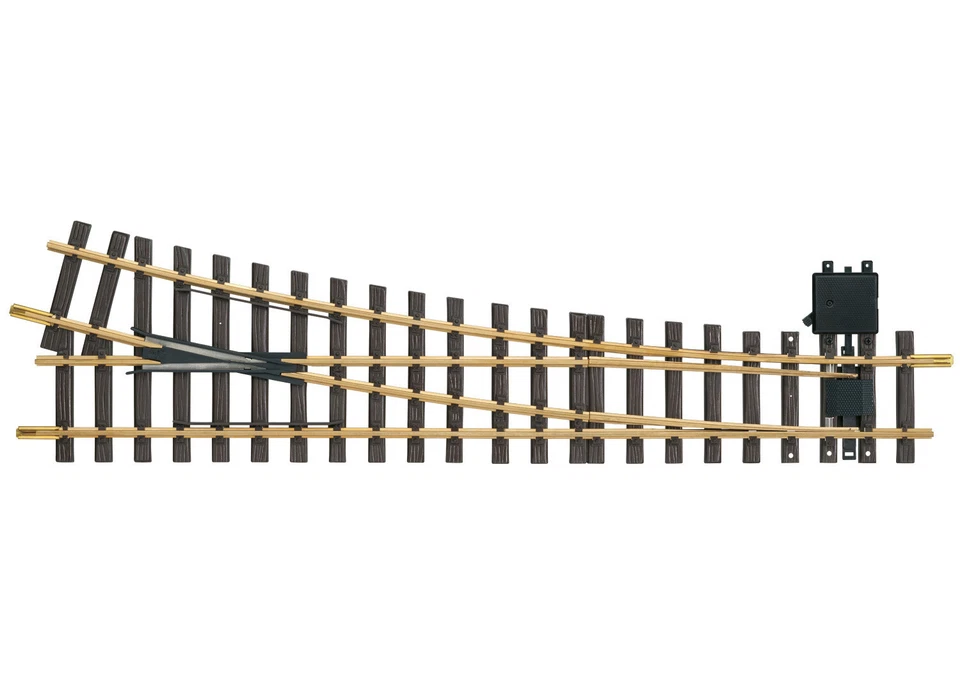 Handweiche rechts Messing 15° R5 LGB 18050 Gartenbahn Spur G Gleisbau Anlagenbau - Bild 1 von 1