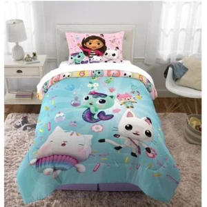 Gabby's Dollhouse Soft Multicolor Kids Twin/Full Reversible Comforter Set - Picture 1 of 5