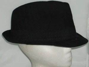ALL-AMERICAN STETSON 12078-2 BLACK FEDORA HAT Sz L/XL Black Grosgrain Band - Picture 1 of 5