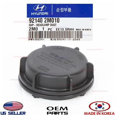 Genuine OEM Headlamp Dust Cap Cover 2010–2017 Various Hyundai Kia 92140-2M010 - Image 1 of 4