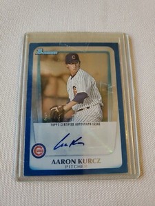 2011 Bowman Draft Retail Prospects Blue #001 /199 Aaron Kurcz #BPA-AK Auto RC