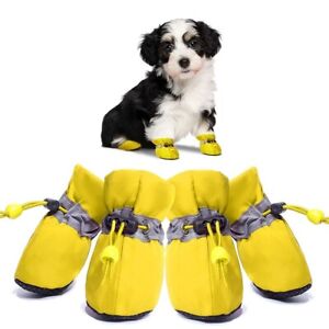 4pcs Dog Shoes Pet Waterproof Chihuahua Anti-slip Boots Puppy Cat Socks Botas