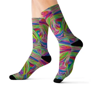 Charisma Girls Swirl Series Design Number 16 Sublimation Socks - Picture 1 of 13