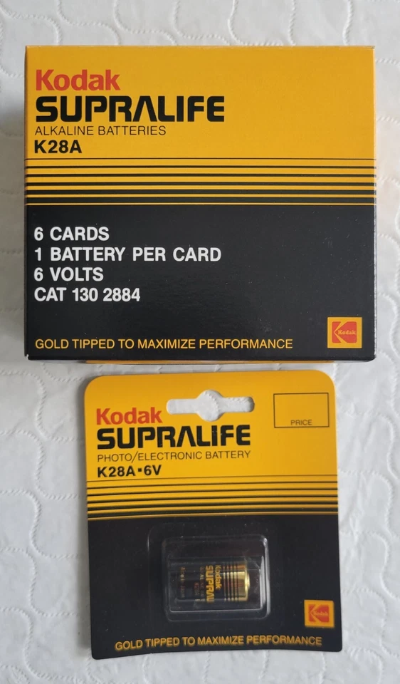 Batería Kodak Supralife K28A 6V Cámara Electrónica Vintage - ¡6 Baterías Selladas! Foto 1 de 3