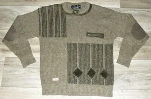 Pullover Vintage 80er 90er Geometrisch Ellenbogen Patches Hipster MinChu Angora Coogi XL - Bild 1 von 9