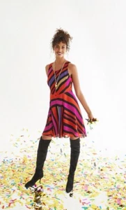 Cabi Fete Dress Small Colorful Striped Knee Length Tank Lined Layered 4075 - Picture 1 of 5