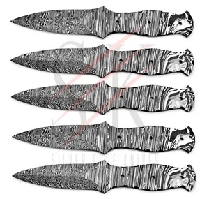 Lote de 5 Cuchillo Daga de Acero Damasco Cuchillo Hoja en Blanco Hecho a Mano 68 - Imagen 1 de 2