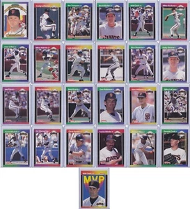 San Francisco Giants 1989 Donruss Baseball Team Set 25 Cards includes DK and MVP - Picture 1 of 11