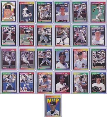San Francisco Giants 1989 Donruss Baseball Team Set 25 Cards includes DK and MVP - Image 1 of 4