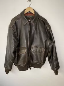 Avirex Giacca Bomber da Volo Vintage Pelle 8462 JRC35AC2 Tg L Marrone - Foto 1 di 10