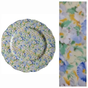 Queens China English Chintz Large Plate 30cm Flower Floral Yellow Blue Rosina - Picture 1 of 11