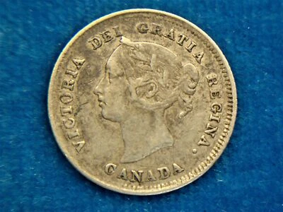 1880 H CANADA 5 CENT PIECE - NICELY DETAILED QUEEN VICTORA ERA COIN - Image 1 of 4