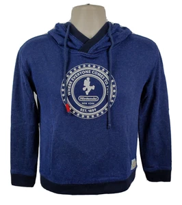 Nintendo World New York~Youth Small~Navy French Terry Hoodie MARIO BADGE Graphic - Picture 1 of 12