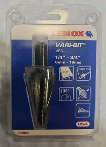 Broca escalonada Lenox 30883-VB3 Vari-Bit de 1/4 pulgadas a 3/4 pulgadas con vástago de 3/8 pulgadas - Imagen 1 de 2