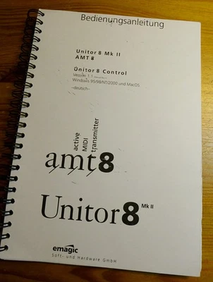 originale Deutsche Bedienungsanleitung Emagic Unitor 8 MK2 & AMT8 MIDI Interface - Bild 1 von 4