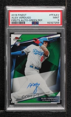 2018 Finest Firsts Green Refractor /99 Alex Verdugo PSA 9 MINT Rookie Auto RC - Image 1 of 2