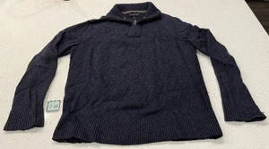 Banana Republic Pullover Herren Large dunkelblau Waffel Strickpullover 1/4 Zip - Bild 1 von 5