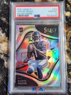 2021 Justin Fields RC #350 Select Field Level Silver Prizm PSA 10 Gem Mint!! - Image 1 of 2