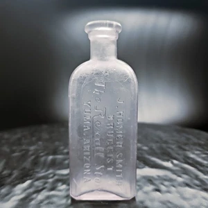 RARE Yuma AZ J.Homer Smith Druggist Bottle Rexall Pharmacy Amethyst Glass - Picture 1 of 7