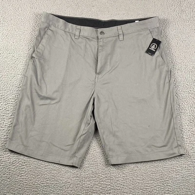 Volcom Chino Shorts Men's 40 Gray Causal Outdoors Hiking New - Image 1 of 4