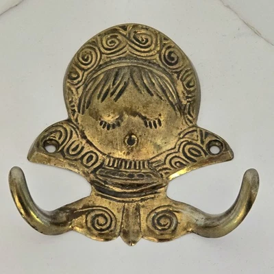 Colgador de pared American Tack & Hardware 1968 vintage doble gancho niña ángel Foto 1 de 4