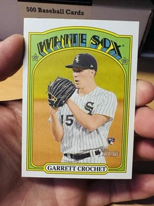 GARRETT CROCHET CHICAGO WHITE SOX 2021 TOPPS HERITAGE ROOKIE CARD #537 RC - Picture 1 of 2
