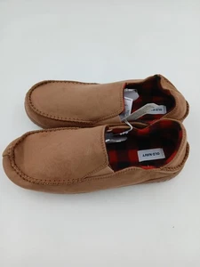 Old Navy Shoes Mens Size 10-11 Brown Moccasin Slippers Plaid Lined House Indoor - Picture 1 of 7