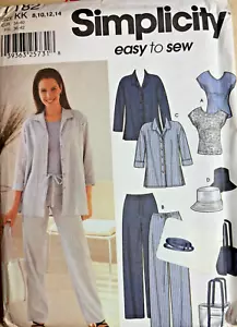 Sewing Pattern Jacket Top Pants Tote Simplicity 7182 Uncut Size 8-14 New - Picture 1 of 1