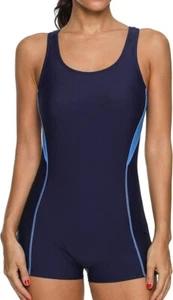 CharmLeaks Womens Boyleg Racerback One Piece Swimsuit Size Medium - Picture 1 of 8