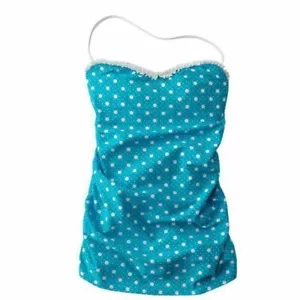 Blue Dots Swim Bandeaukini Padded Top Bathing Built-in Shelf Bra Women Girl XL - Picture 1 of 1