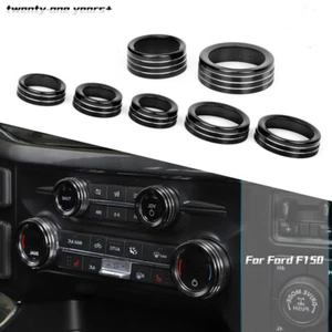 Air Condition Headlight 4WD Trailer Switch Knob Trim Ring for Ford F150 21+Black - Foto 1 di 9