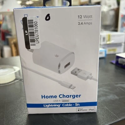 Just Wireless 12W Wall Charger with 5-ft USB to iPhone Cable - USED - Image 1 of 3