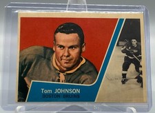 1963-64 TOPPS SET-BREAK #4 TOM JOHNSON BRUINS HOCKEY CARD EX