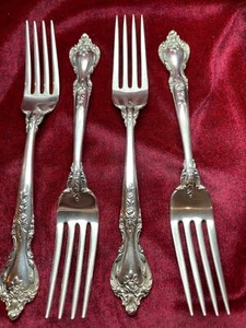 Sterling Lunt Delacourt Dinner Forks 7.5" - Set of 4 - No Mono - Picture 1 of 5