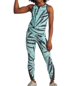 NWt 10 justice pants strappy tank top bra leggings tie dye outfit gym workout - Picture 1 of 9