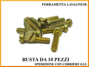 Viti in ottone MA testa cilindrica a taglio in busta da 10 pezzi - Foto 1 di 1