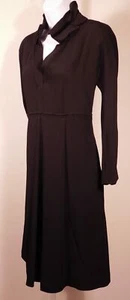 PIAZZA SEMPIONE Women's Black Wool Long Sleeve V-Neck Sheath Dress Sz Italy 4... - Picture 1 of 5