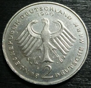 Bundesrepublik Deutschland  2  Deutsche Mark  1990  F  Ludwig Erhard - Bild 1 von 2