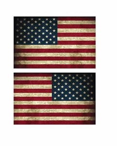 USA American Flag (1 Pr) Vintage Style Right/Left 3" x 5 " Decal Sticker P888 - Picture 1 of 1