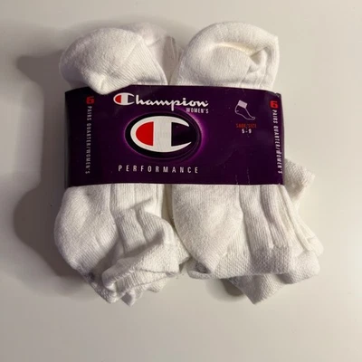Calcetines Champion Mujer Performance Blanco Cuarto 6 Pares Zapato Cushionmax Talla 5-9 Foto 1 de 4