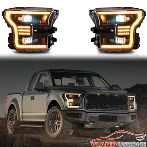 LED Headlights w/Dynamic DRL For Ford F150 2015-2017 Projector Assembly BLACK - Bild 1 von 15