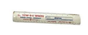 The New G-E White Metal Vintage Ruler General Electric 12 Inches Advertising - Picture 1 of 5