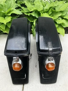 OEM HARLEY DAVIDSON HARD SADDLEBAGS Black VINTAGE - Bild 1 von 21
